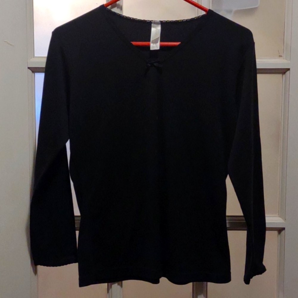 Women's long sleeve black winter under shirt